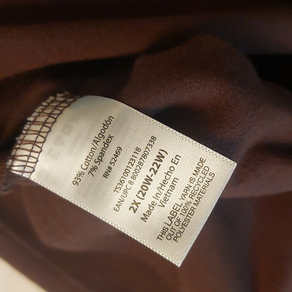 Terra & Sky Brown Pull On Leggings Plus Sz 2X 20W-22W - Picture 11 of 13
